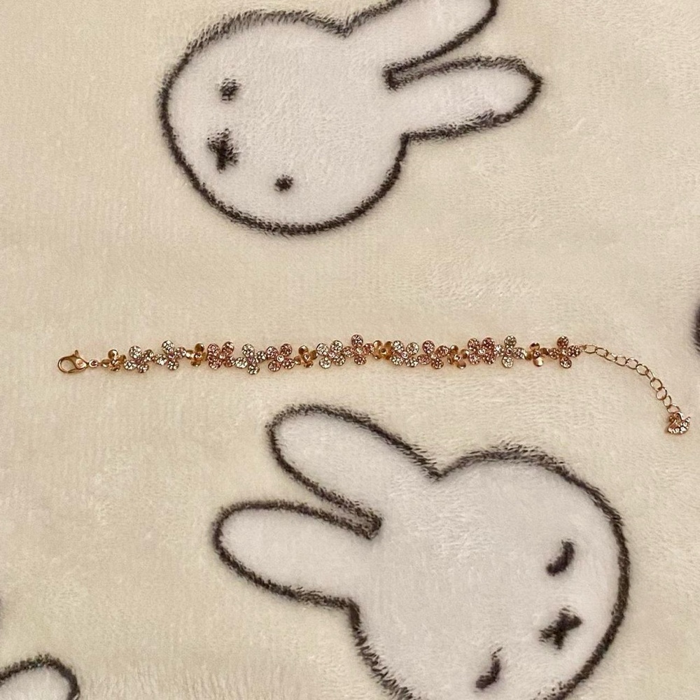 swarovski rose gold flower bracelet